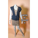 Comptoir des cotonniers taille 36 gilet manches courtes bleu laine mlang