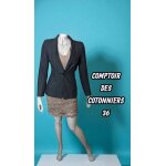 Comptoir des cotonniers taille 36 veste de blazer double grise femme coto