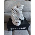 Converse blanche cuir blanc 40 semelles plate - forme