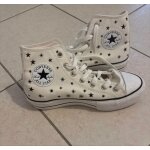 Converse blanche avec toile noire - 37 - 38