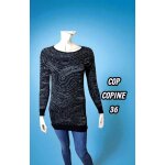 Cop copine taille 36 superbe pull noir gris femme modèle acropole Cop copine taille 36 superbe pull noir gris femme modèle acropole