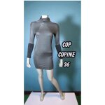 Cop copine taille 36 tee shirt long tunique grise manches longues camoza Cop copine taille 36 tee shirt long tunique grise manches longues camoza