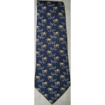 Cravate herms en soie ref 7535 ia bleu fonc motif rizire