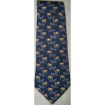 Cravate herm�s en soie ref 7535 ia bleu fonc� motif rizi�re