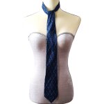 Cravate loris azzaro soie bleue avec motifs