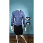 Ddp taille 34 superbe perfecto cuir bleu femme blouson veste manteau Ddp taille 34 superbe perfecto cuir bleu femme blouson veste manteau