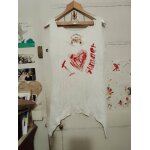 D�bardeur asym�trique blanc motif rouge 44 xxl desigual.