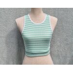 D�bardeur court ray� vert et blanc shein taille xs, tr�s bon �tat