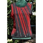 D�bardeur etam ray� noir / rouge velout� avec discr�t filet argent� (recto noir). taille �tiquet�e:42. ...