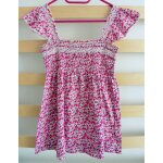 D�bardeur imprim� fleurs rouges. buste fronc�. cama�eu. taille 36 / 38