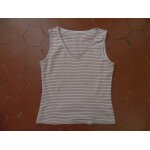 D�bardeur jersey coton ray� �cru et bordeaux la redoute