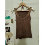 D�bardeur marron col plissage 30 xxxs morgan de toi vintage ann�es 90.