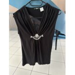 D�bardeur noir avec bijoux devant taille 36 neuf avec �tiquette marque : la redoute cr�ation