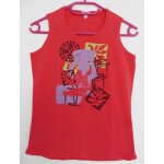 Dbardeur rose, rouge  imprim multicolore. etam. coton. taille 36