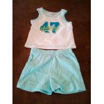 D�bardeur short bleu blanc 9 mois tex baby