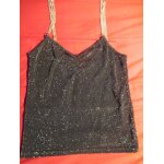 Débardeur / top noir scintillant doré taille l Débardeur / top noir scintillant doré taille l