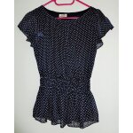 D�bardeur en voile bleu marine � pois blancs. blouse. molly bracken. polyester. taille 36