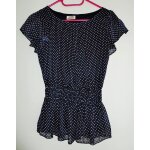 Dbardeur en voile bleu marine  pois blancs. blouse. molly bracken. polyester. taille 36