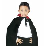 D�guisement cape noire avec col rouge 128 cm