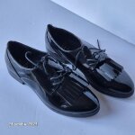 Derbies chaussures vernies noir p 41 avec languette amovible de marque gemo, woman