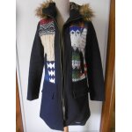 Desigual manteau en drap de laine et patchwork t 36