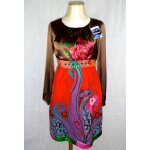 Desigual robe marron, rouge et multicolore manches longue t 38 neuf Desigual robe marron, rouge et multicolore manches longue t 38 neuf