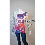 Desigual taille 38 haut top tee shirt manches longues tunique crème rouge Desigual taille 38 haut top tee shirt manches longues tunique crème rouge