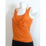 Double top / tee shirt orange  bretelles 100% viscose - taille 34 / 36 - la redoute