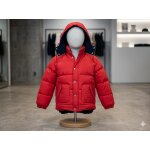 Doudoune en plumes doubl�e polaire rouge fonc� avec capuche amovible 10 ans cama�eu mixte