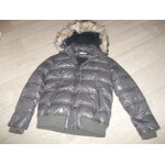 Doudoune roxy noire et kaki, capuche, fausse fourrure taille m tbe