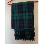 Echarpe etole chale ecossais vert et noir damart