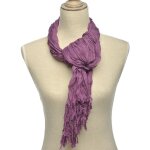 �charpe floche en polyester violet