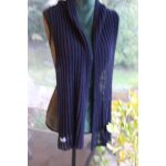 �charpe naf naf en velours bleu marine � c�tel�. long:157cm