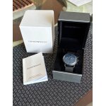 Emporio armani montre pour hommes, mouvement chronographe  quartz 2 sous cadrans et botier de 43mm ...