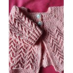 Ensemble 3 pièces bébé fille au crochet de couleur rose Ensemble 3 pièces bébé fille au crochet de couleur rose