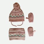 Ensemble bonnet tour de cou et moufles multicolore. gants. cache cou. zara. laine. taille 3 ans