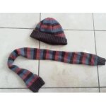 Ensemble echarpe, bonnet grain de bl env 1 an.