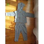 Ensemble gilet À capuche + pantalon - jogging gris À pois roses 23 mois Ensemble gilet À capuche + pantalon - jogging gris À pois roses 23 mois