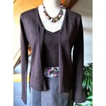 Ensemble gilet top alain manoukian taille 36 marron paillet tbe