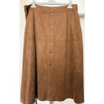 Ensemble jupe et veste en daim - couleur camel