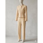 Ensemble pantalon taille 38 et veste taille 40 jaune clair doubl� alain manoukian