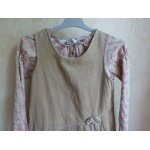 Ensemble robe + chemisier kiabi en velours 10 ans beige