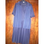 Ensemble robe et gilet sans manche bleu marine taille 52