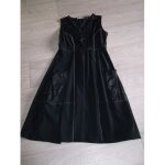 Ensemble robe veste christine laure noir, coutures blanches s tbe