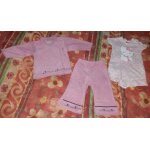 Ensemble t - shirt manches longues pantalon en laine rose + body rose - zara baby et in extenso - 3 pi�ces ...