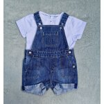 Ensemble t - shirt + salopette short obabi 6 mois, trs bon tat