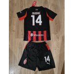 Ensemble short et maillot enfant ac milan #14 modri? puma domicile noir et rouge