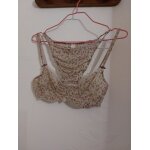 Ensemble soutien - gorge string blanc fleuri style cacharel Ensemble soutien - gorge string blanc fleuri style cacharel