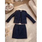 Ensemble tailleur naf naf tweed bleu marine