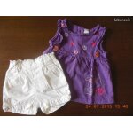 Ensemble: tee shirt fantaisie + short toile - disney - t 12 mois